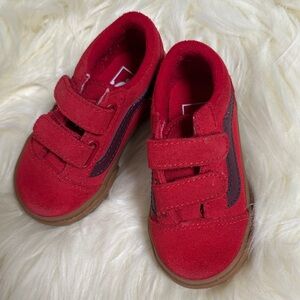 Vans Kids Old skool Red Velcro Sneakers